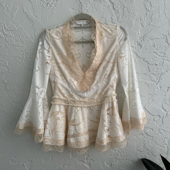 ALEXIS ALEXINA LACE TOP IN PEARL WHITE, size Small - Picture 3 of 12